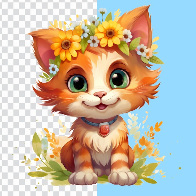 Clipart de acuarela de gato lindo