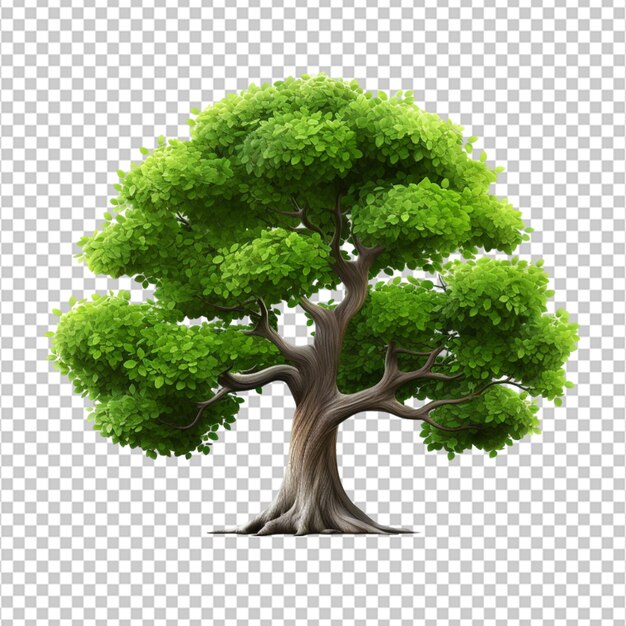 PSD clipart de árbol 3d en fondo blanco