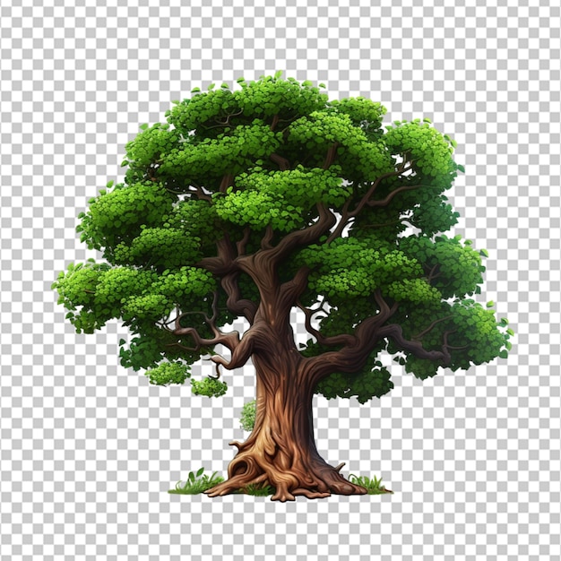 Clipart de árbol 3D en fondo blanco