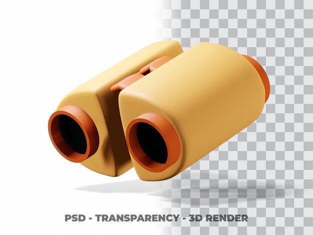 PSD clipart binocular 3d con fondo de transparencia