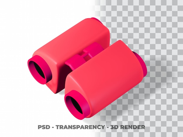 Clipart binoculare 3D con sfondo trasparente