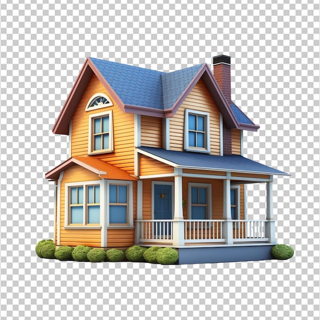 Clipart de la casa en 3D sobre un fondo blanco