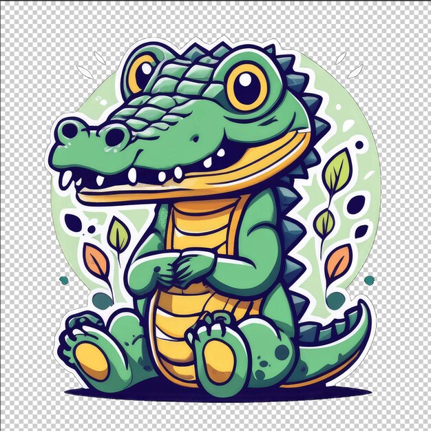 PSD clipart de cocodrilo reptil para diseñadores