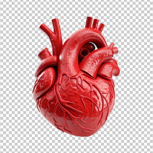 Clipart de corazón en 3D sobre un fondo blanco