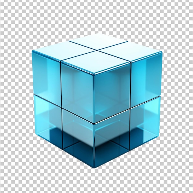 PSD clipart de cubo 3d en fondo blanco