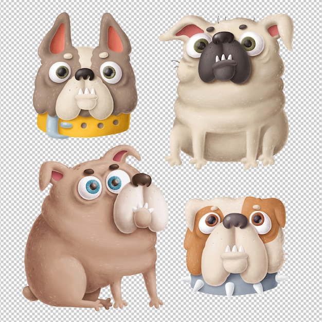 PSD clipart de cães dos desenhos animados