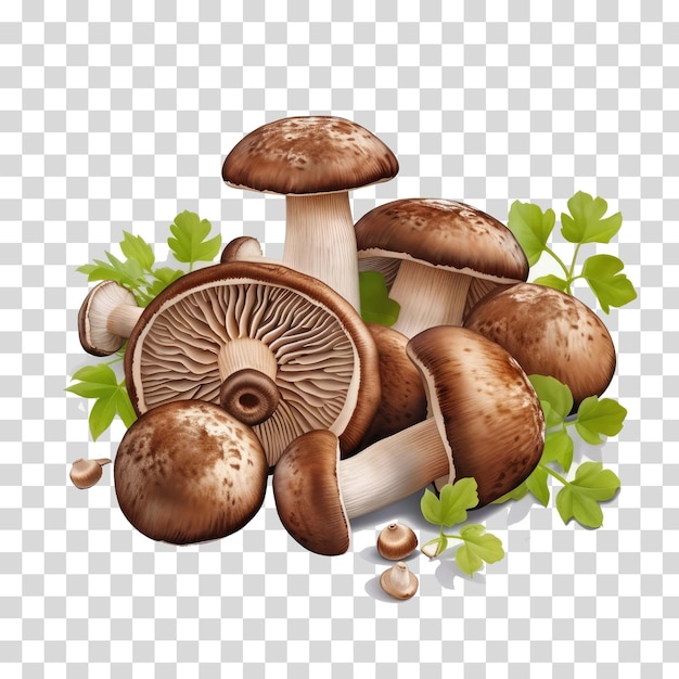 Clipart de cogumelo em ilustração vetorial de fundo transparente