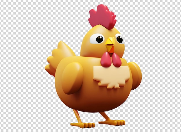 Clipart de frango bonito em 3D