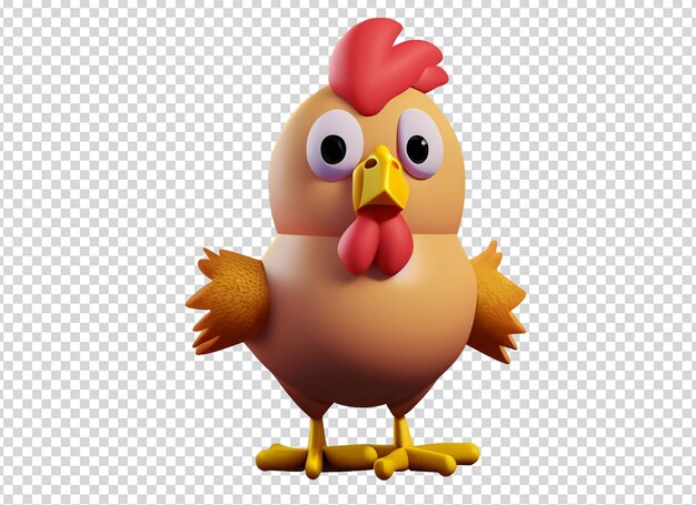 Clipart de frango bonito em 3D