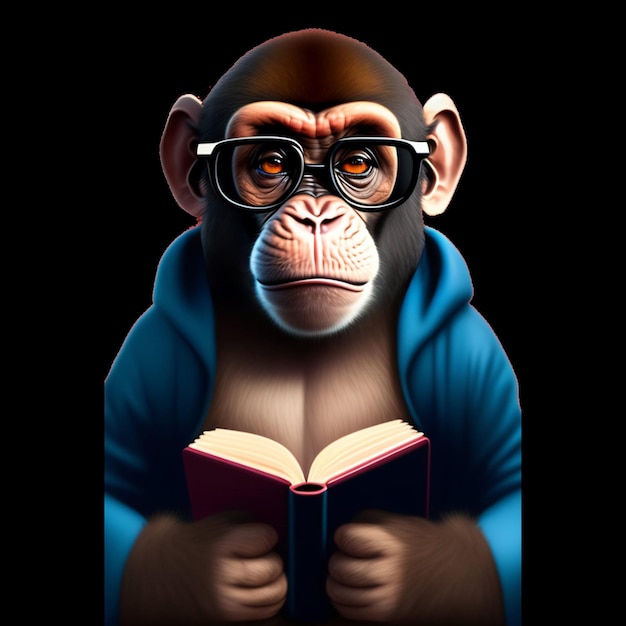 PSD clipart de ilustração realista de macaco em 3d