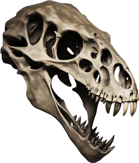 PSD clipart de silhueta de crânio de dinossauro