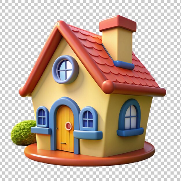 PSD clipart de uma casa de desenhos animados em 3d