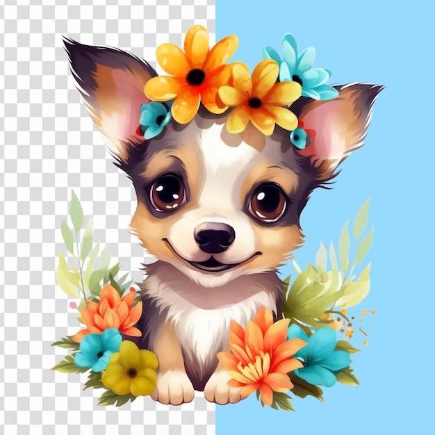 Clipart dell'acquerello del cane carino