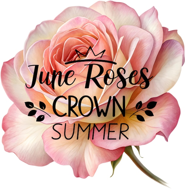 Clipart élégant de fleur de rose parfait pour le mois de naissance de juin et les occasions spéciales