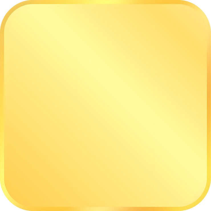 PSD clipart d'élément png carré arrondi plat en or pour l'illustration de fond de l'impression de couverture de bannière de luxe