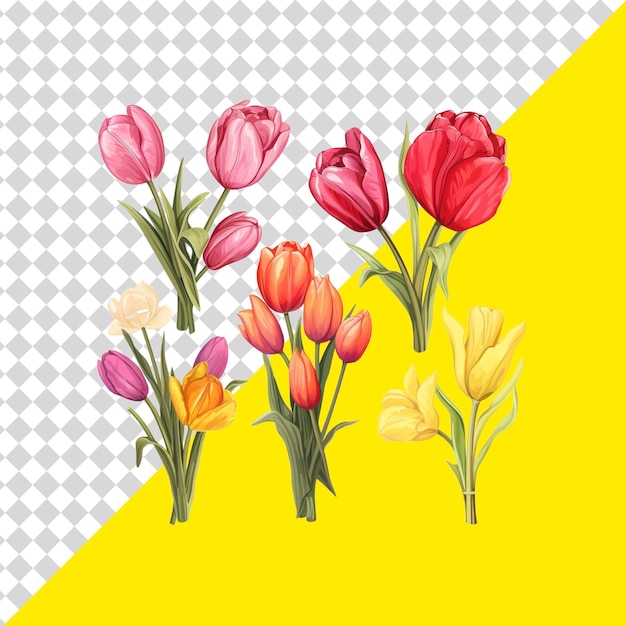 PSD el clipart de la flor del tulipán