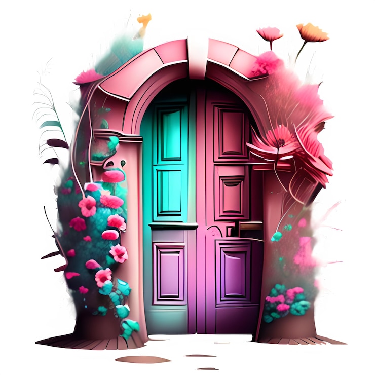 PSD clipart floreale per porte