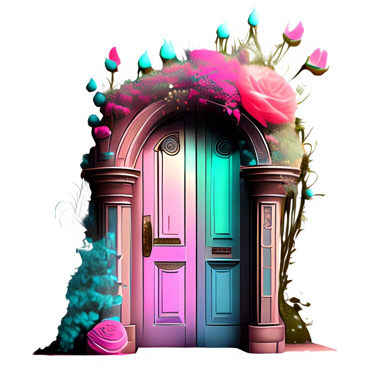 PSD clipart floreale per porte