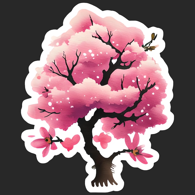 PSD clipart d'illustration du design de l'arbre de sakura