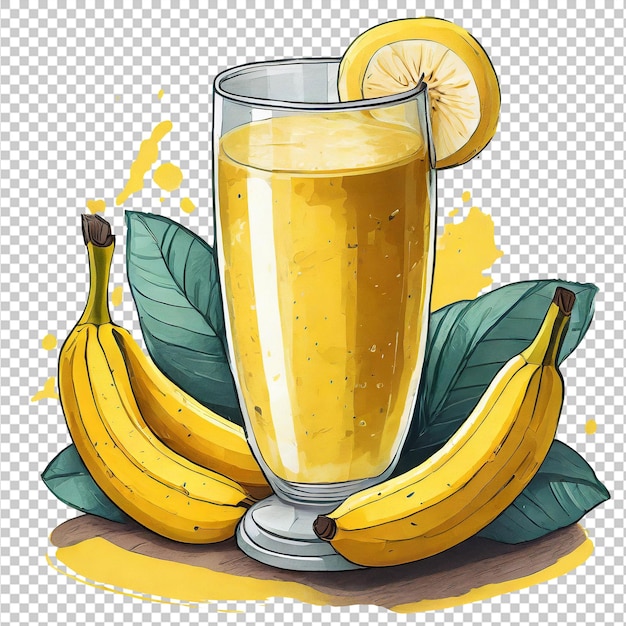 Clipart De Jus De Banane Sur Un Fond Blanc