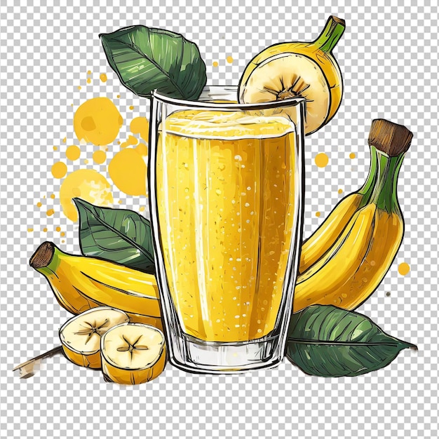 PSD clipart de jus de banane sur un fond blanc