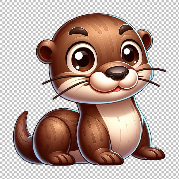 PSD clipart de la loutre joueuse png