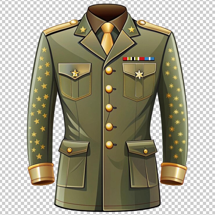 PSD clipart muestra una ilustración de uniforme militar
