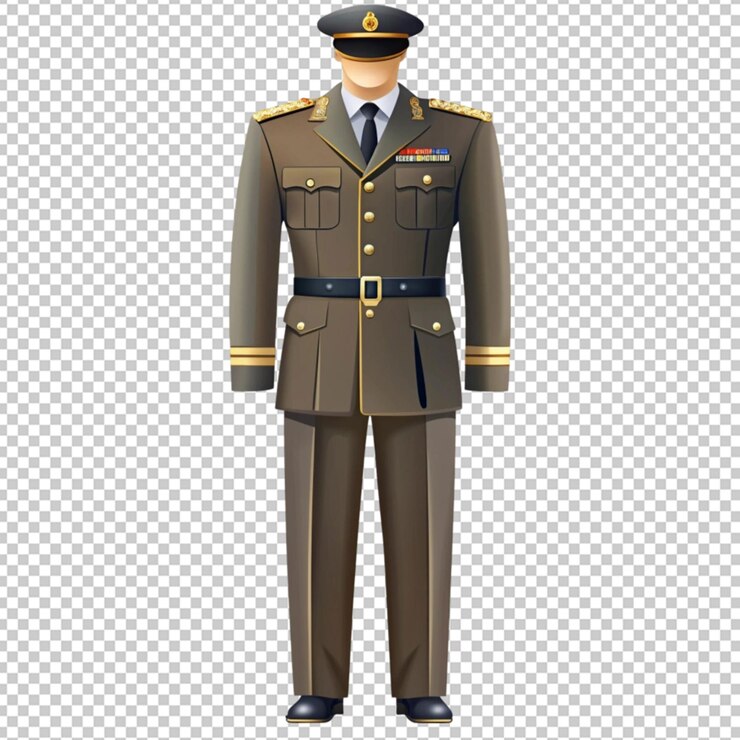 PSD clipart muestra una ilustración de uniforme militar