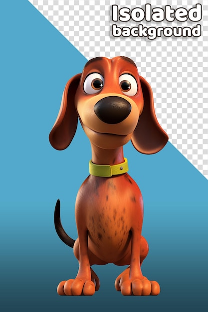 Clipart de personaje de dibujos animados de perro salchicha con un fondo aislado