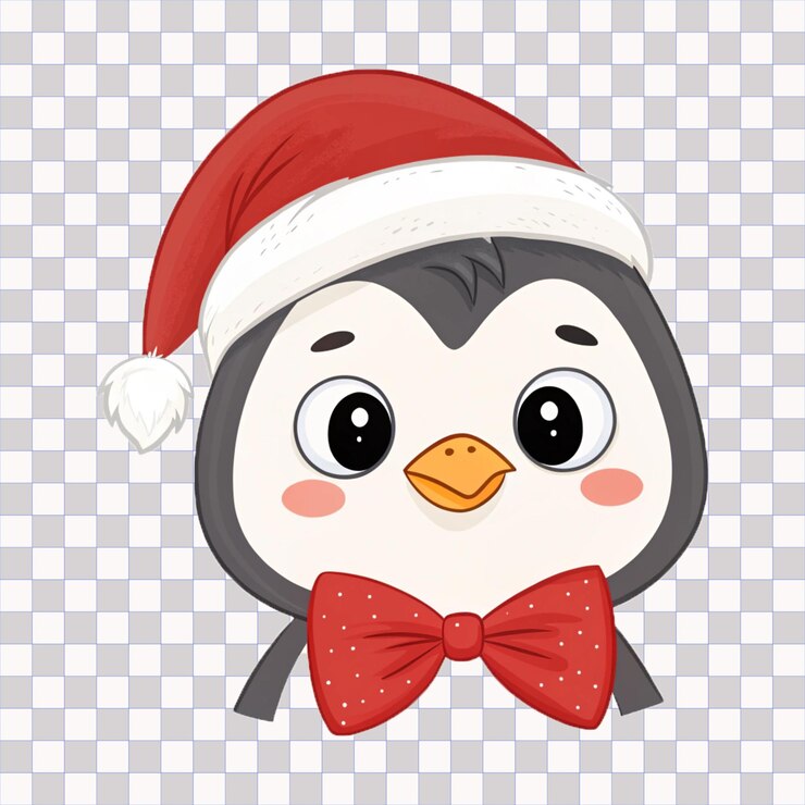 PSD el clipart del pingüino de navidad aislado en un fondo transparente