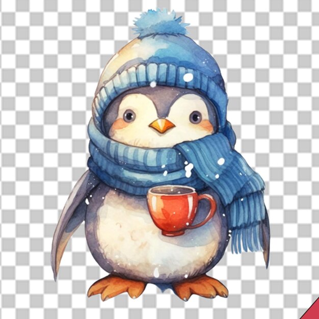 PSD clipart de pingüino de vacaciones