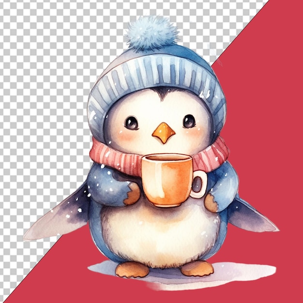 PSD clipart de pingüino de vacaciones