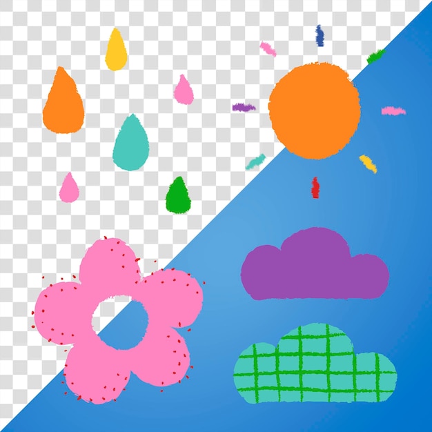 Clipart PNG del tiempo en estilo funky doodle