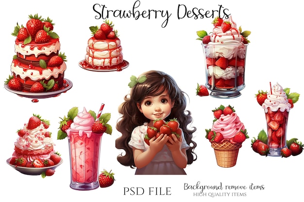 Clipart de postres de fresa