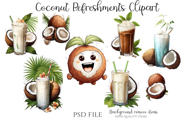 Clipart de refrescos de coco