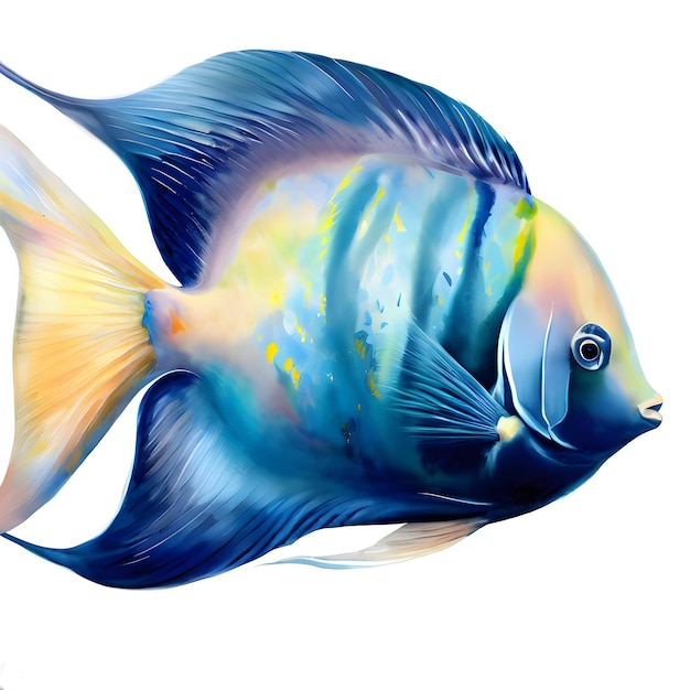 PSD clipart de style aquarelle de poisson-ange