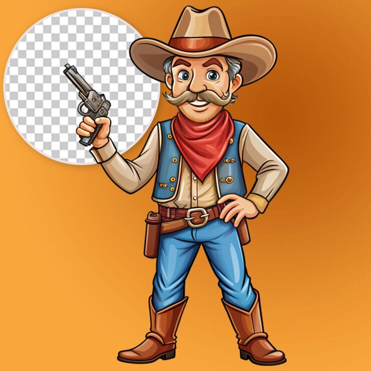 PSD el clipart del vaquero