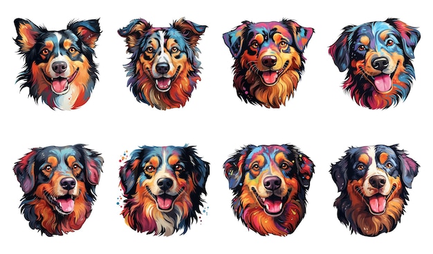 PSD clipart de visage de chien mignon