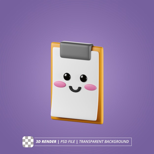 Clipboard 3D-Rendering von isolierten Bildern