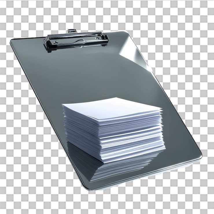 PSD clipboard aislado en un fondo transparente