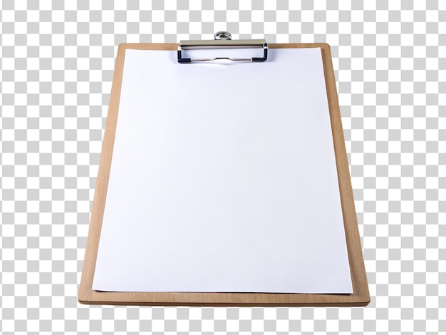 PSD clipboard com folha de papel em branco isolada sobre um fundo transparente