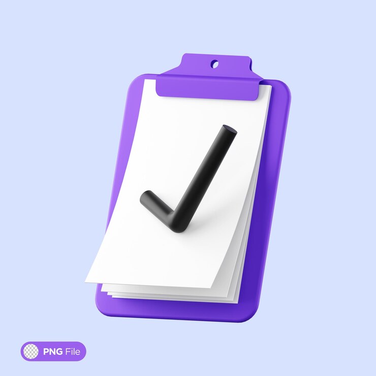 PSD clipboard documento aprovar ilustração 3d