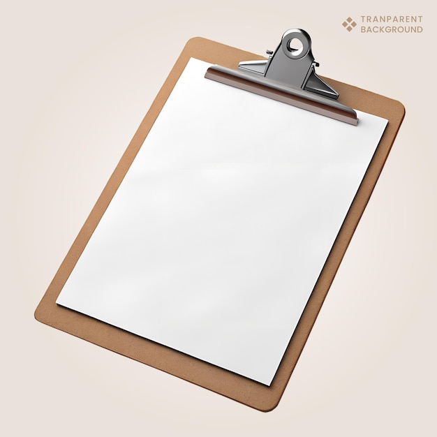 Clipboard con una hoja de papel en blanco
