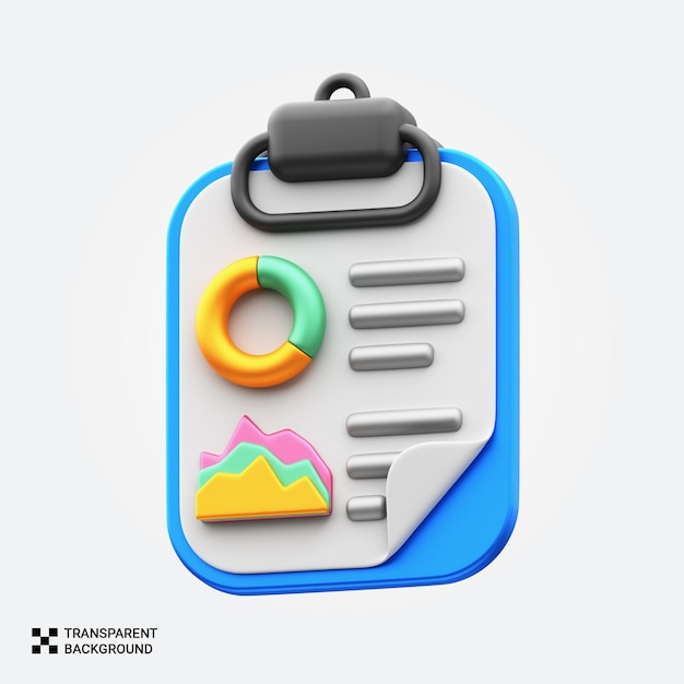Clipboard mit Datenanalyse und Diagramm