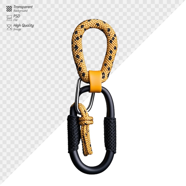 PSD clips de carabine avec des détails de corde sur un fond transparent