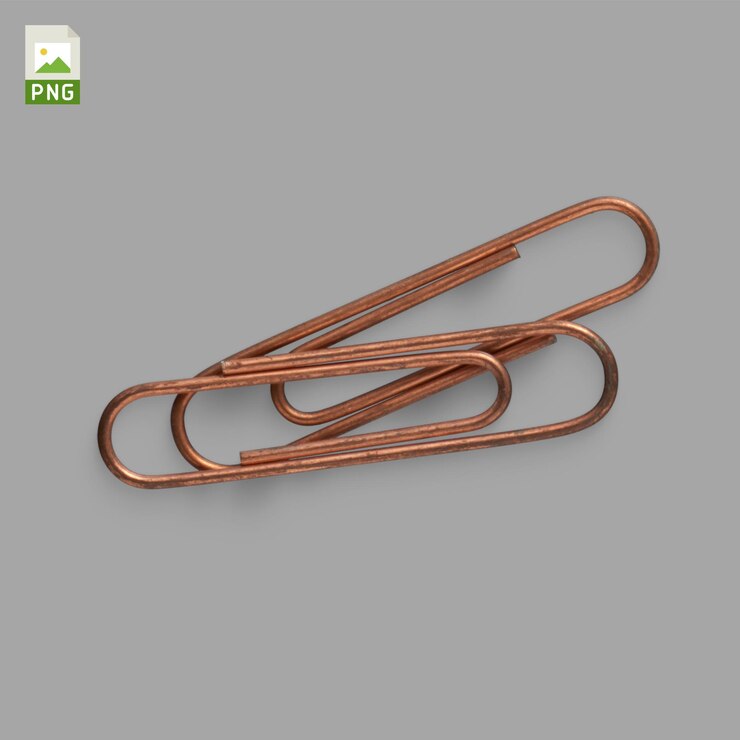 PSD clips à papier en fil de cuivre png