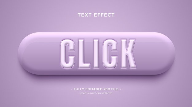 PSD cliquez sur l'effet de texte du bouton