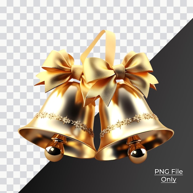 PSD les cloches de noël de luxe décorent un éclairage doux et lisse uniquement png premium psd