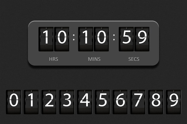 Clock countdown display Set numbers flip watch Analog Black Scoreboard Digital Timer