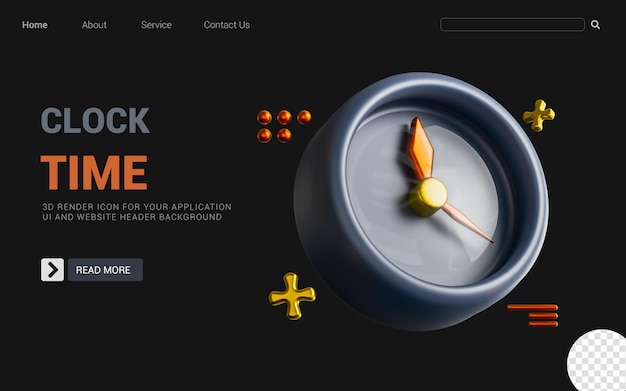 clock sign on dark background 3d render concept for watching time office hone alarm